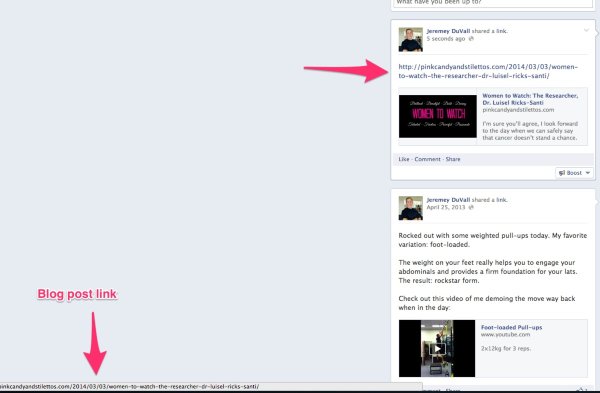 Blog Post on Facebook