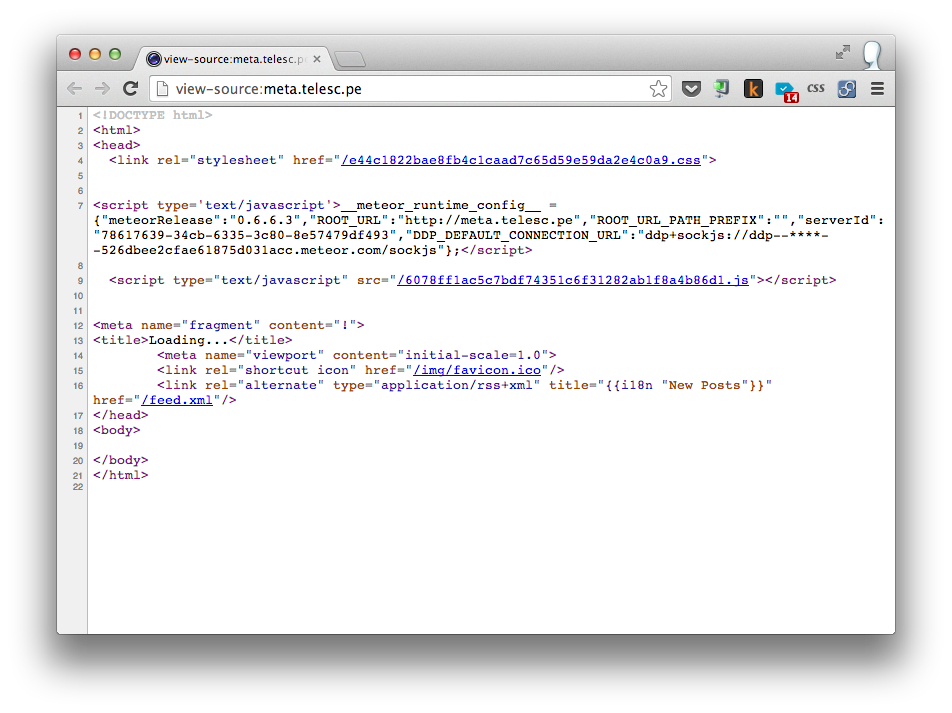 HTML Comes with Meteor