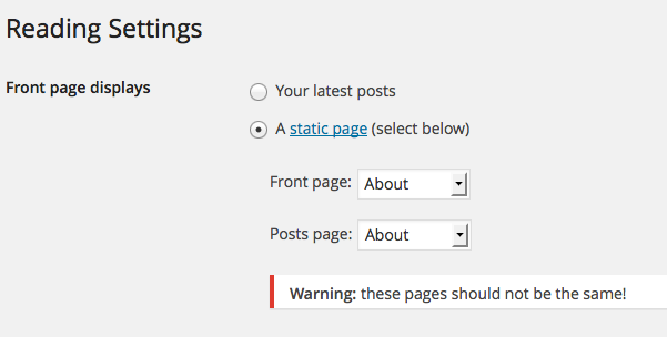 Reading Settings hungryhomeboi WordPress