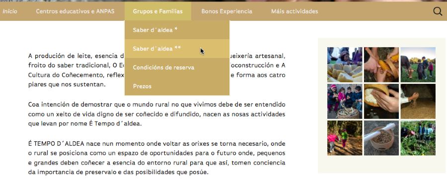 E TEMPO D ALDEA Actividades de Arqueixal
