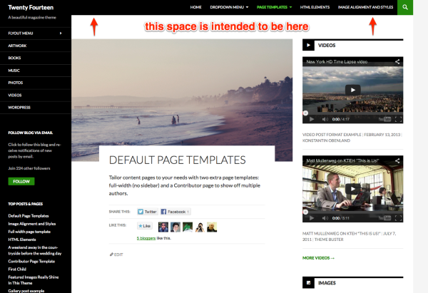 Default Page Templates Twenty Fourteen