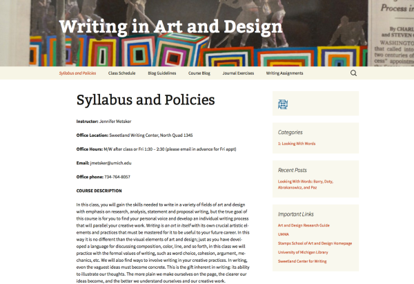 Writing in Art and Design